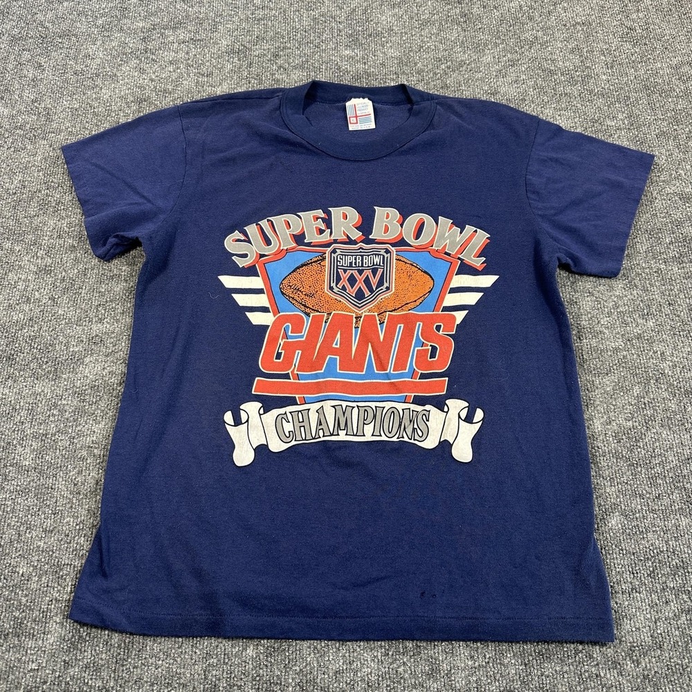 Garan Shirt Mens XL Blue Good Vintage NY Giants Super Bowl XXV NFL 90s USA